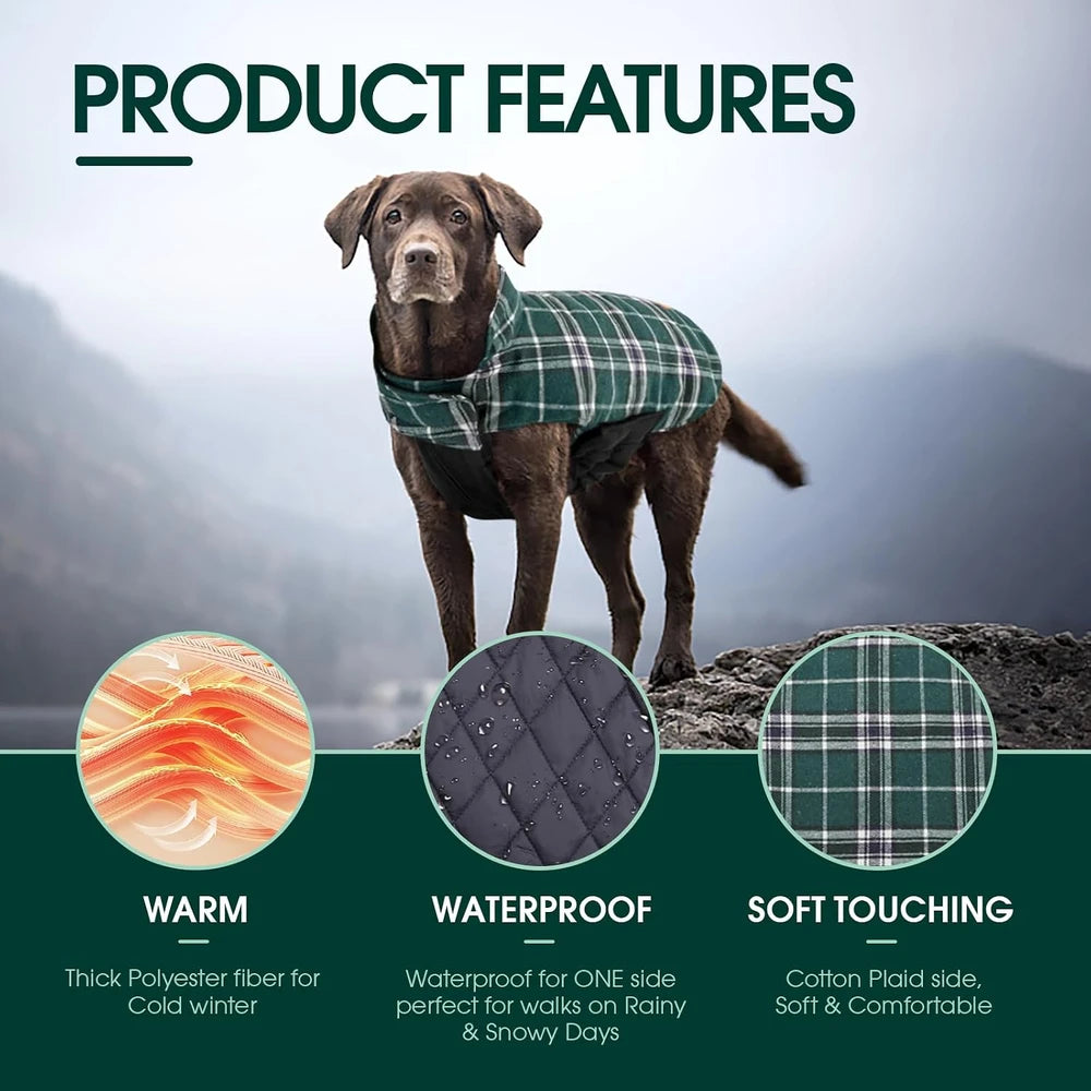 Kuoser Waterproof Reversible Dog Coat