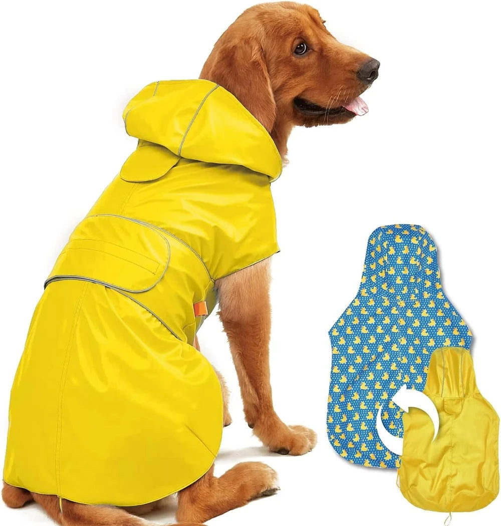 Waterproof Reversible Dog Raincoat
