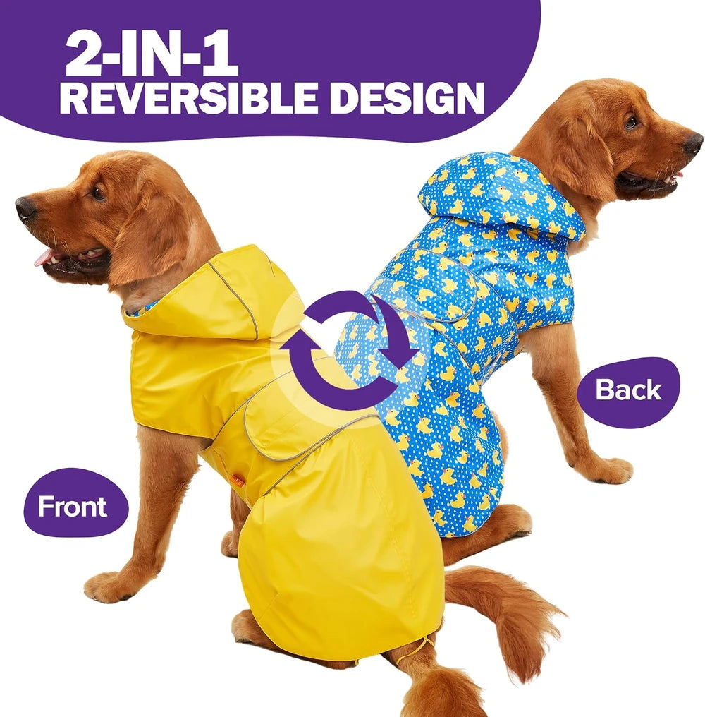Waterproof Reversible Dog Raincoat