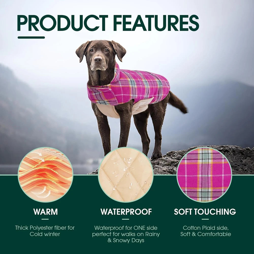 Kuoser Waterproof Reversible Dog Coat