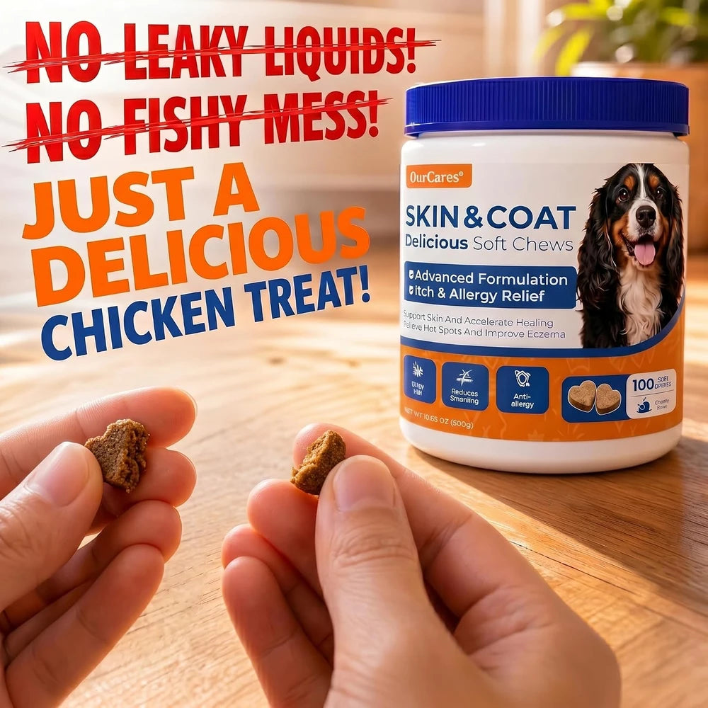Omega 3 Dog Chew for Allergy and Itch Relief