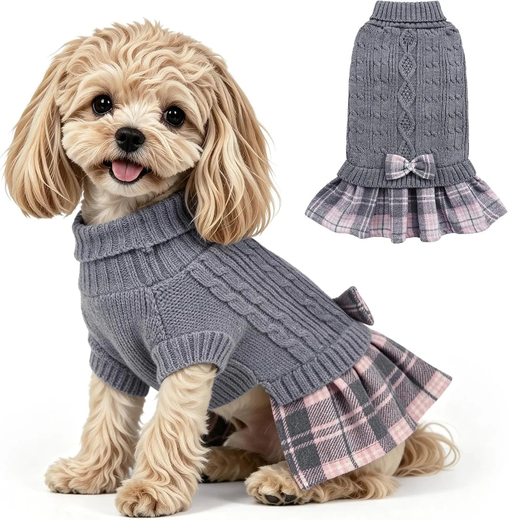 Knitted Dog Sweater Dress
