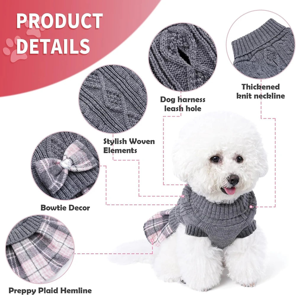 Knitted Dog Sweater Dress