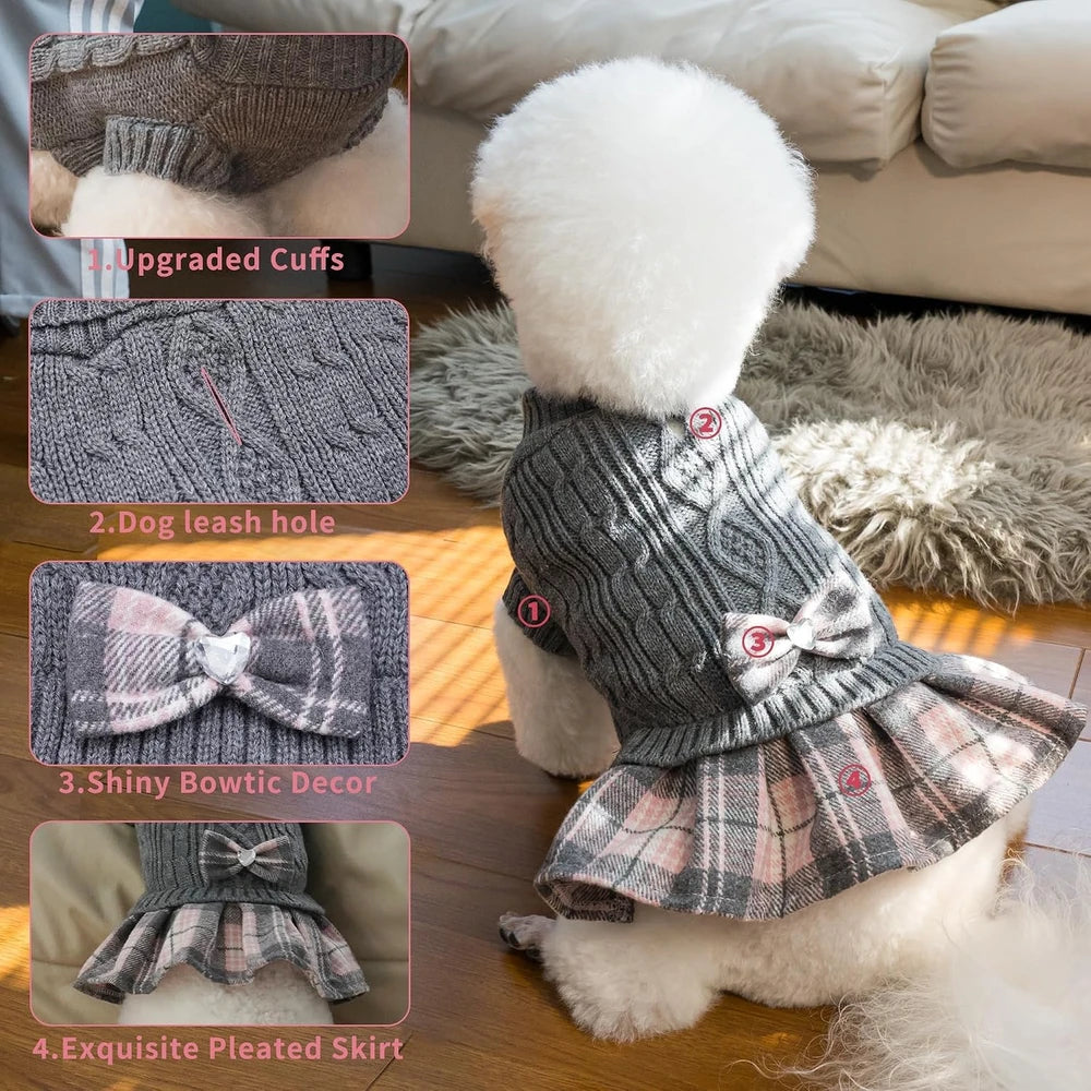 Knitted Dog Sweater Dress