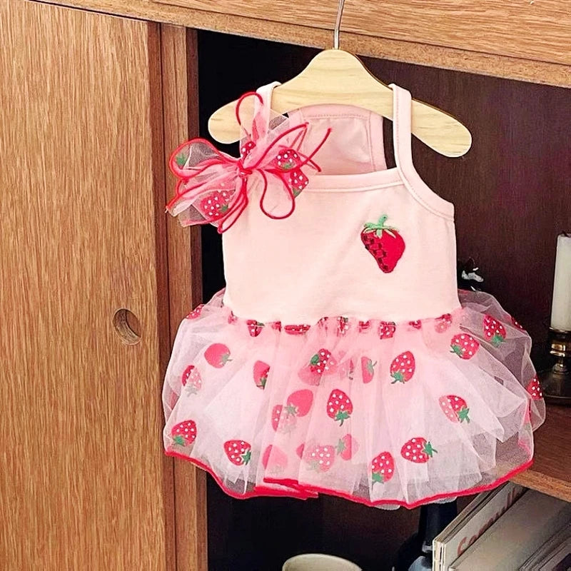 Strawberry Print Dog Dress