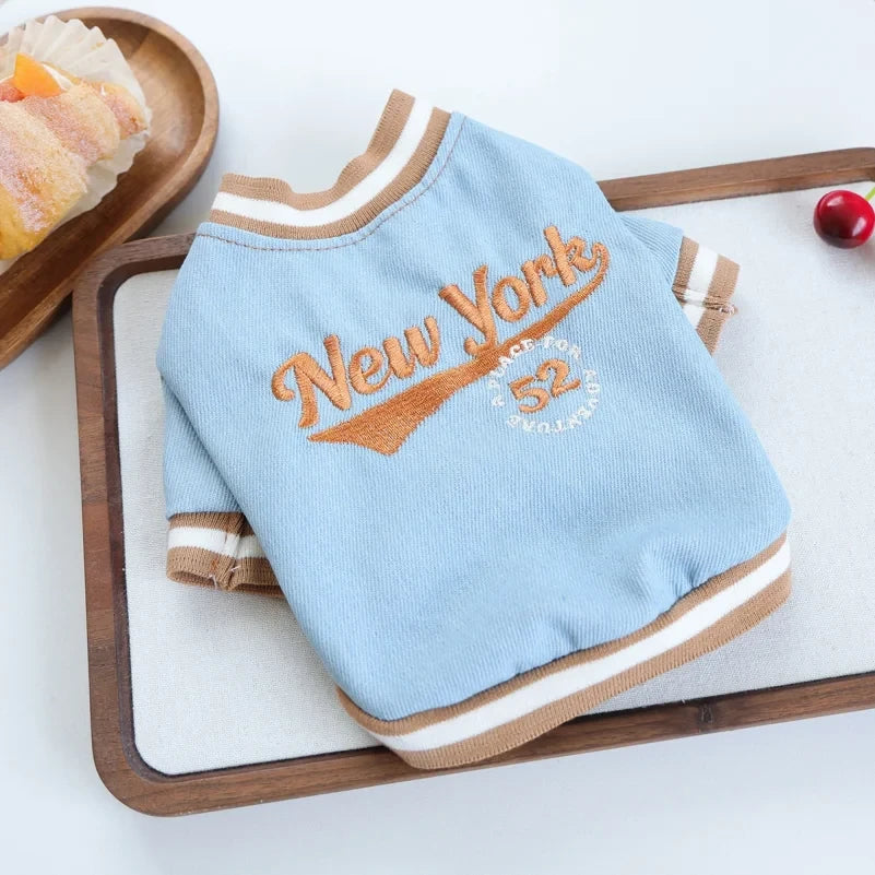 Denim Baseball Pet Shirt