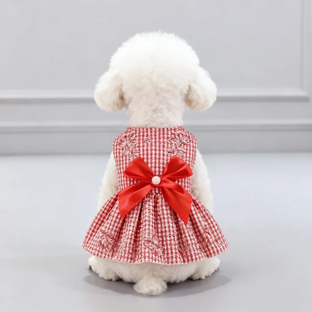 Striped Bow Pet Princess Dress
