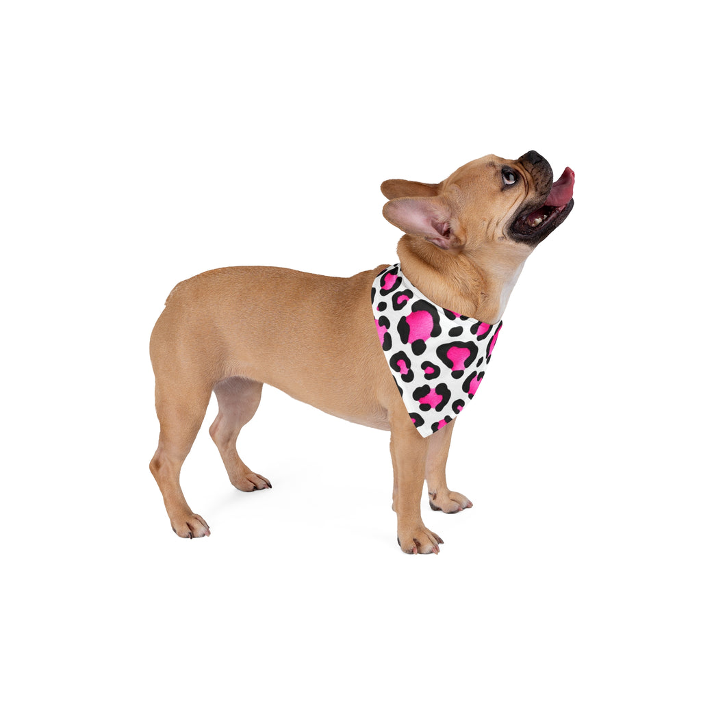 Pink Leopard Pet Bandana - Trendy Animal Print Dog & Cat Accessory